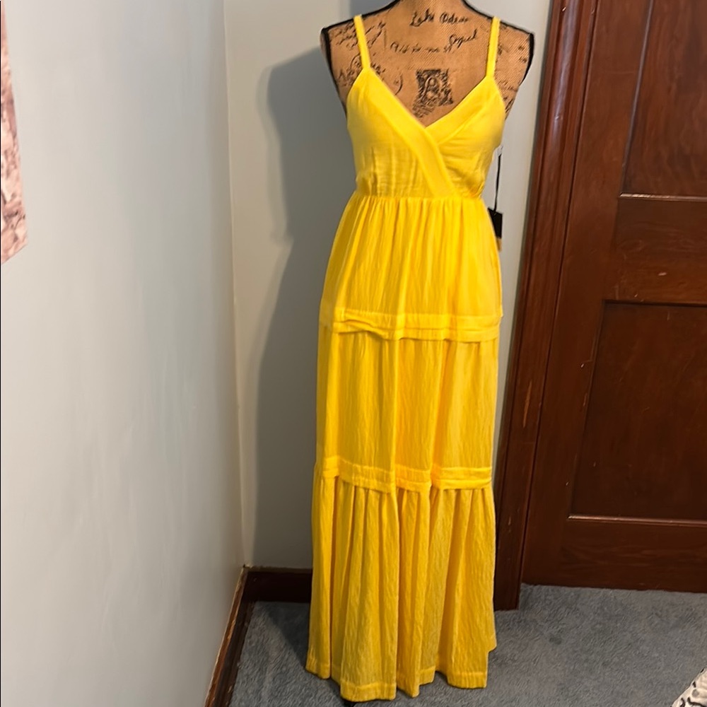 Simply Vera Vera Wang Bright Yellow Tiered Maxi Dress